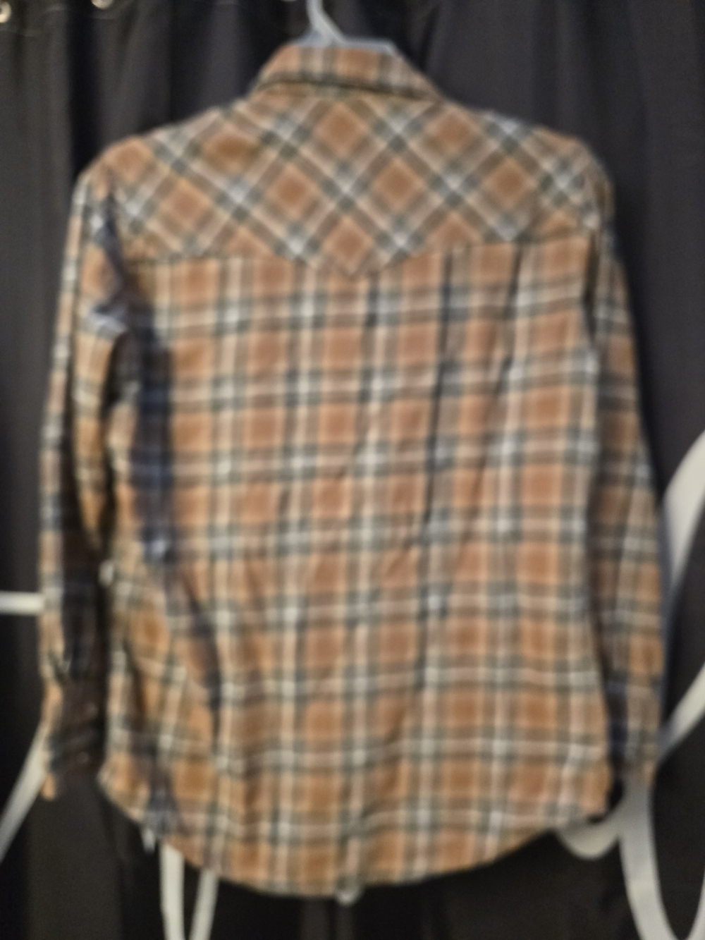 Wrangler Brown Plaid Button-Down Casual Women's Shirt - Picture 2 of 6